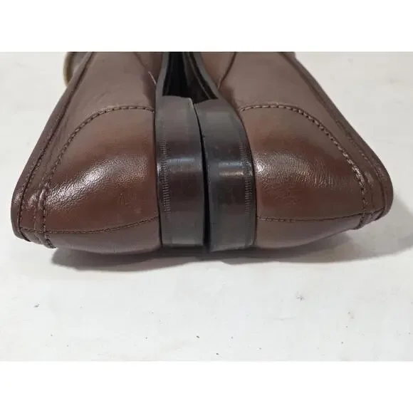 zelli penny loafers creme brown shoes slip on mens 9.5 M